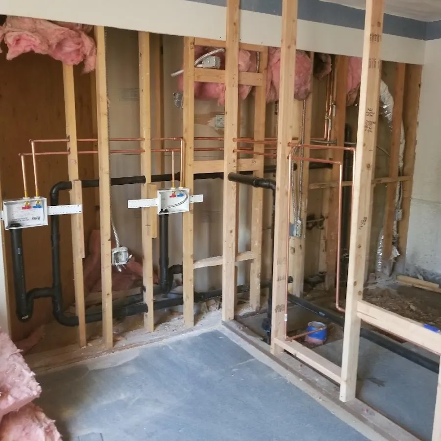 Copper pipe rough-in and plumbing installation in Chicago Heights